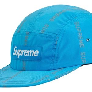 Supreme Reflective Text Camp Cap RECEIPT+EMAIL